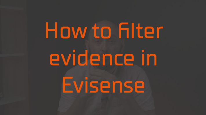 How do I filter evidence in the Evisense website?